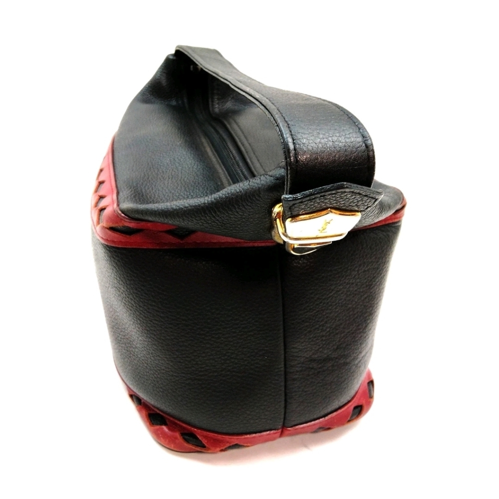 Black and Red Leather Shoulder Bag - Picture 3 of 9